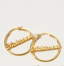 DIY Custom Name Earrings Large Circle Titanium Steel Letter Lettering Earrings European And American Personality Ladies Earrings Wholesale photo 5