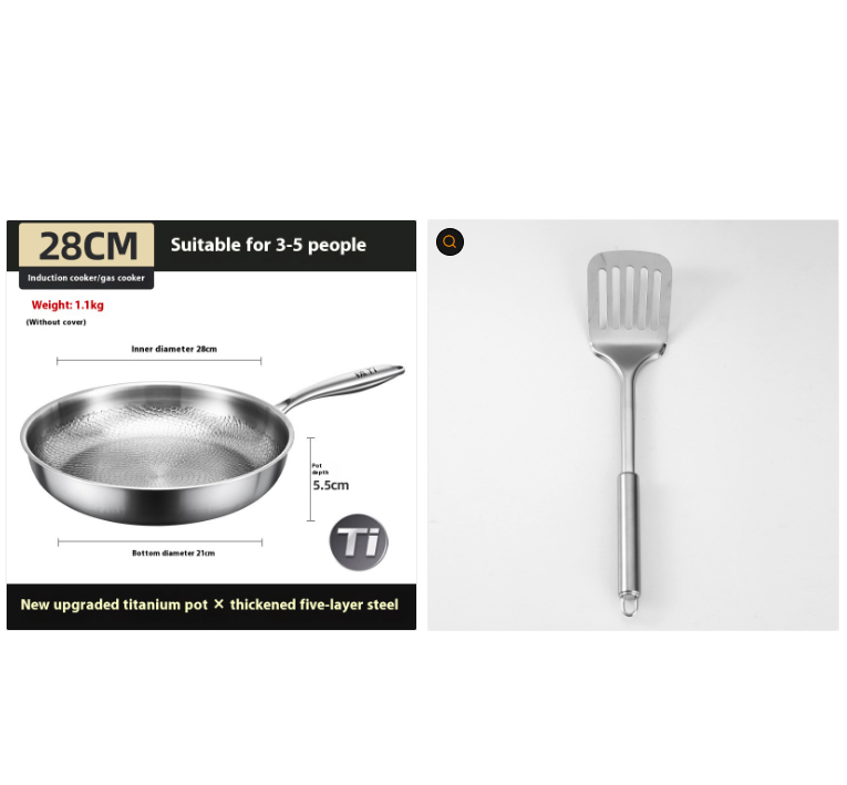 Stainless Steel Frying Pan Household Uncoated Induction Cooker Applicable To Gas Stove photo 2