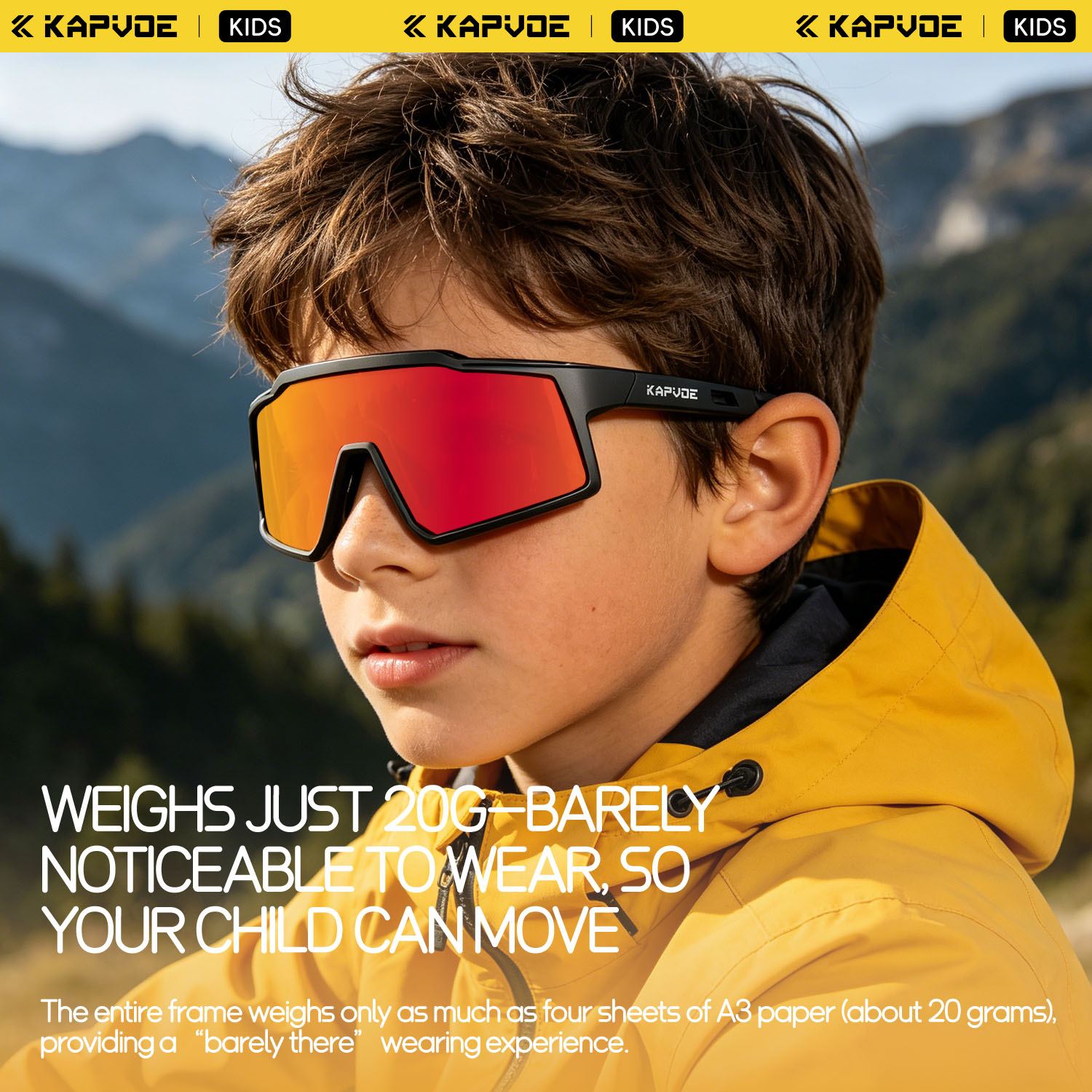 Kapvoe Children's Polarized Cycling Glasses For Teenagers Outdoor Sports And Outdoor Cycling Windproof Goggles photo 5